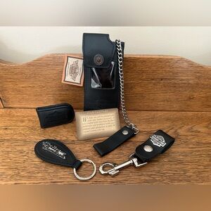 Four Piece Harley Davidson Black Leather Set